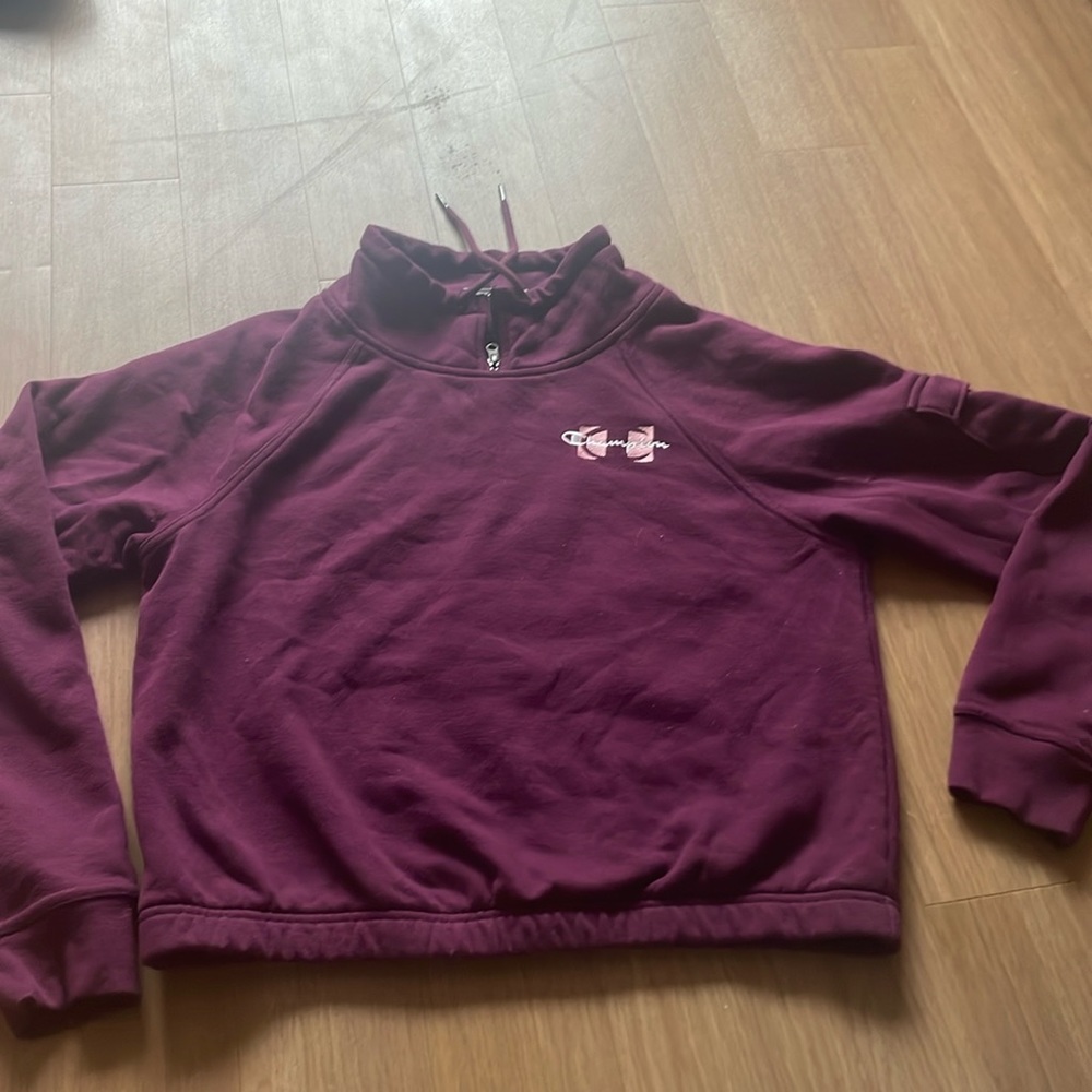 Champion, Size: Medium, Marroon, Cropped, Sweatshirt